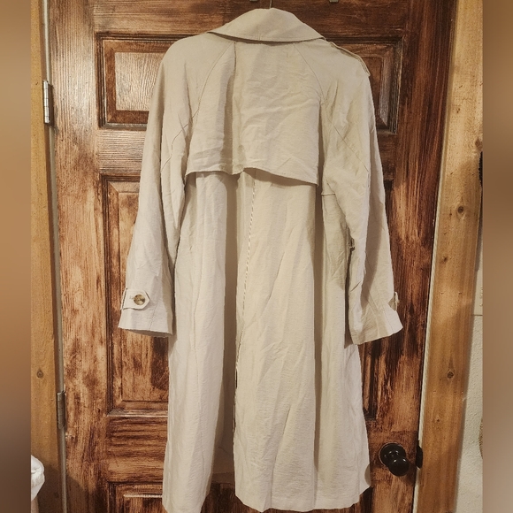 Chicos Double Breasted Trench Coat Size L w/belt - Picture 10 of 12